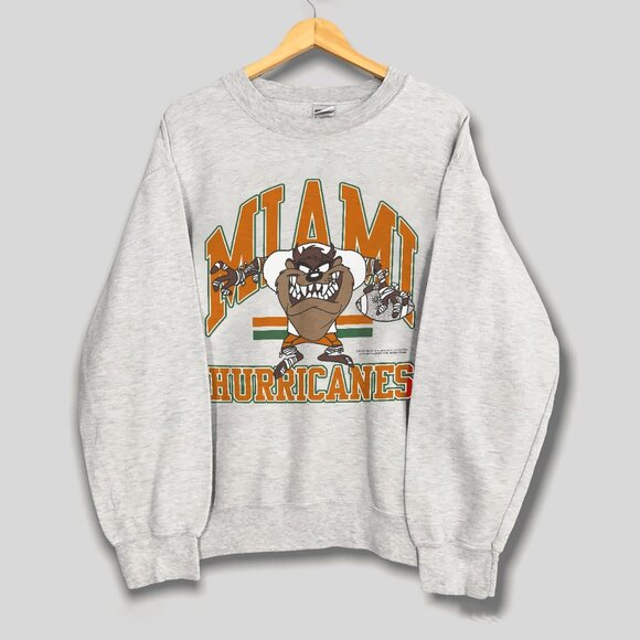 Vintage 1993 Miami Hurricanes Football Sweatshirt, University of Miami Shirt Tee - Picture 1 of 2